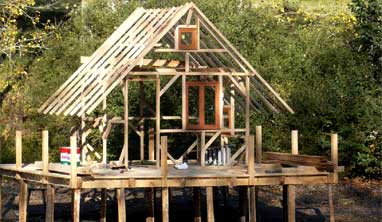 Construction de cabanes sur pilotis
