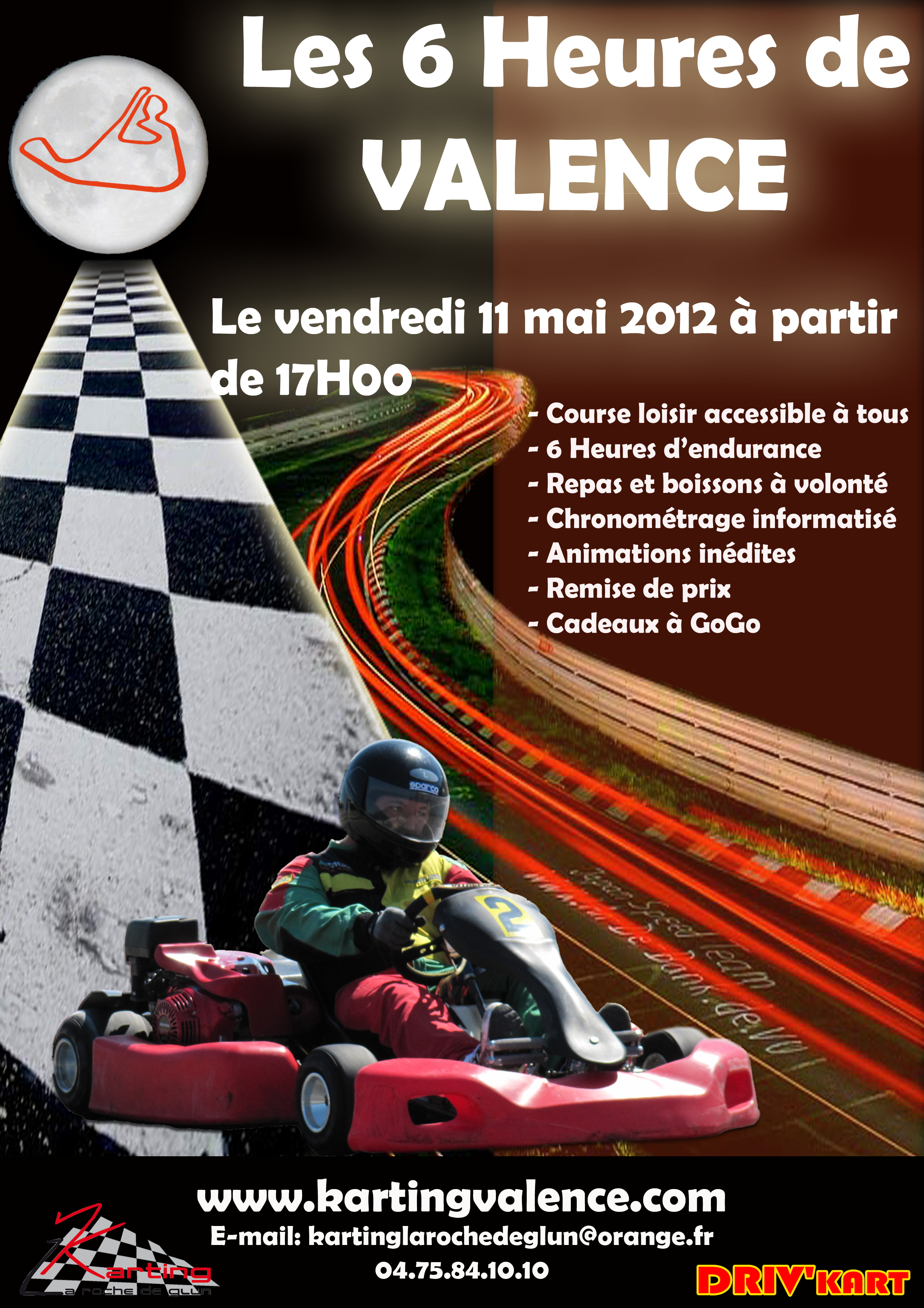 AFFICHE LES 6 HEURES KARTING